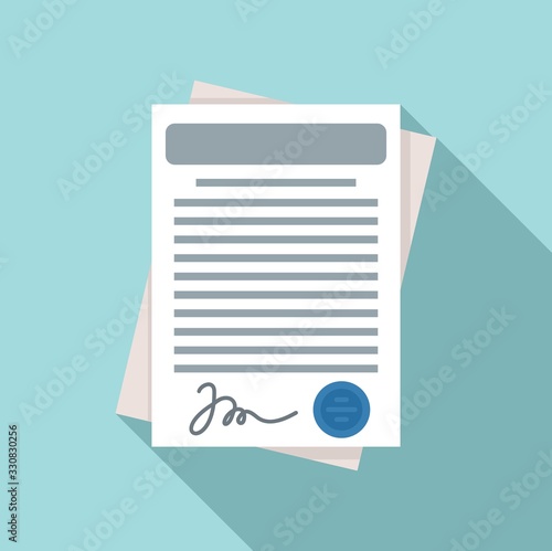 Customer contract icon. Flat illustration of customer contract vector icon for web design