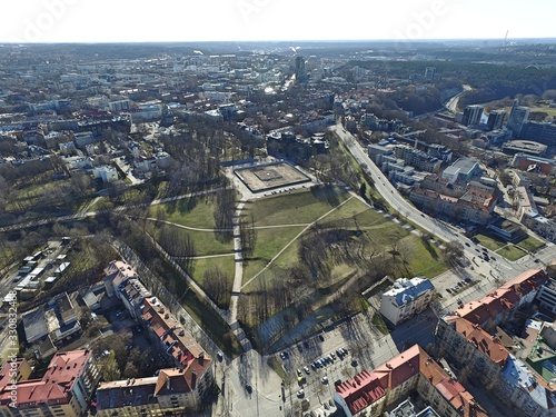 Vilnius Old Town. Drone footage.