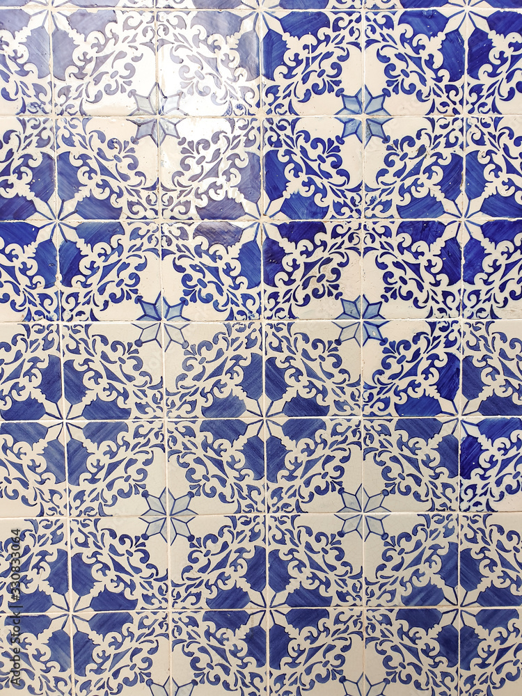 Lisbon traditional tile. Portuguese azulejo 