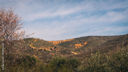 View in the distance of Las Cárcavas in Madrid, Spain. Concept of Nature