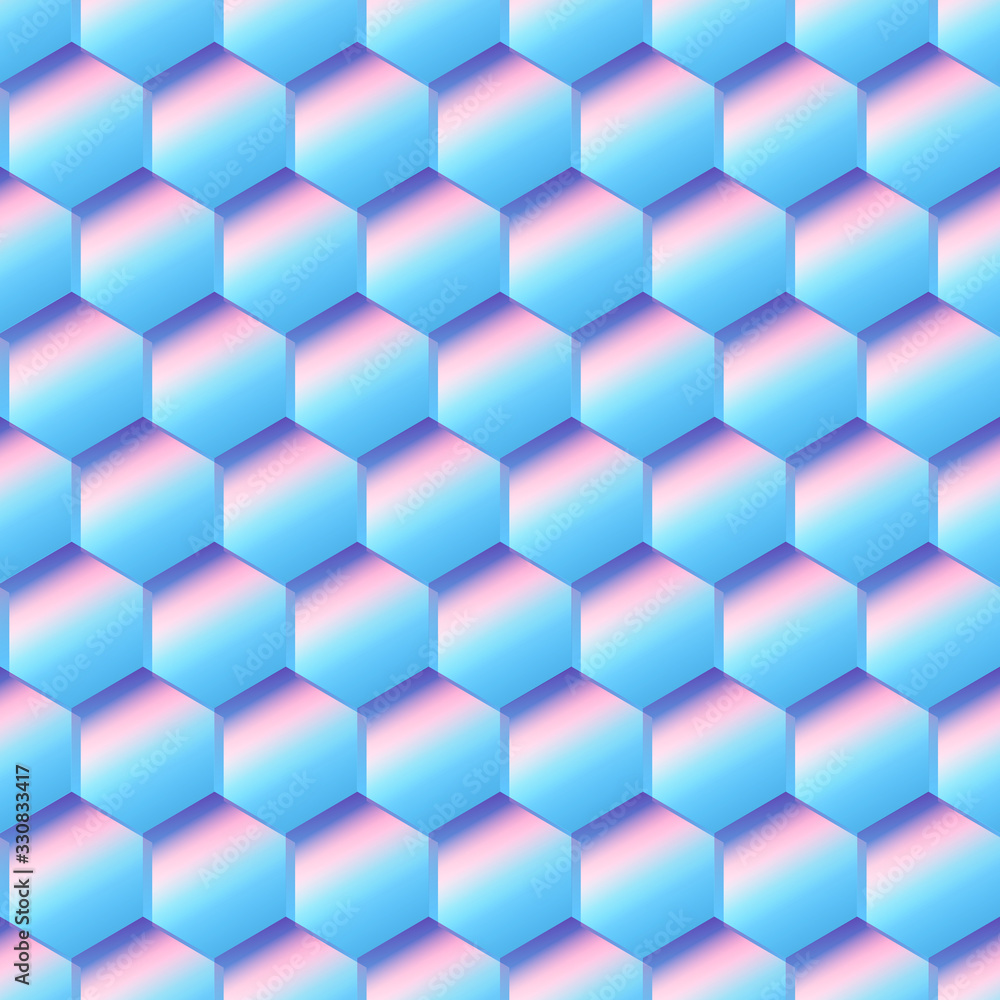 Blue cell seamless pattern