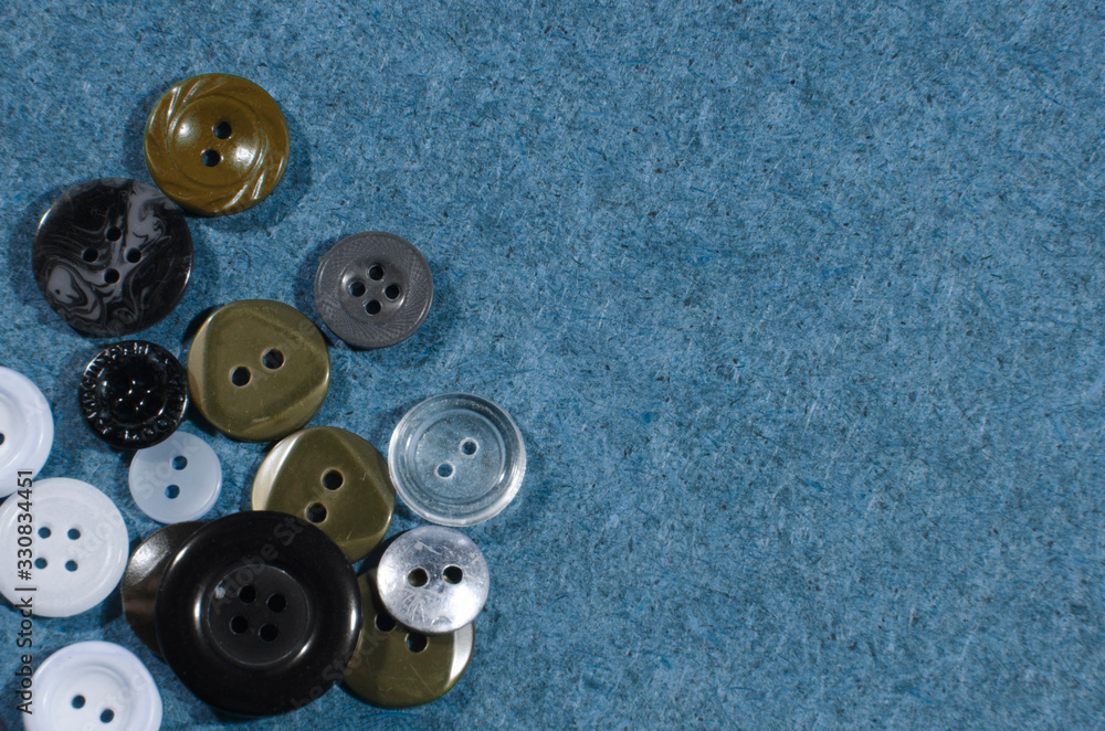 Many colored buttons on a blue background. Many colored buttons on a blue background.