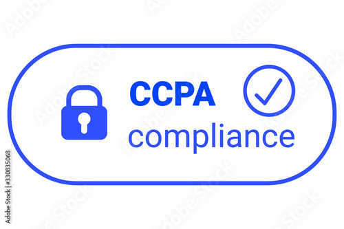 CCPA - California Consumer Privacy Act. vector logo. Consumer protection for residents of California, United States. USA data security compilance icon.
