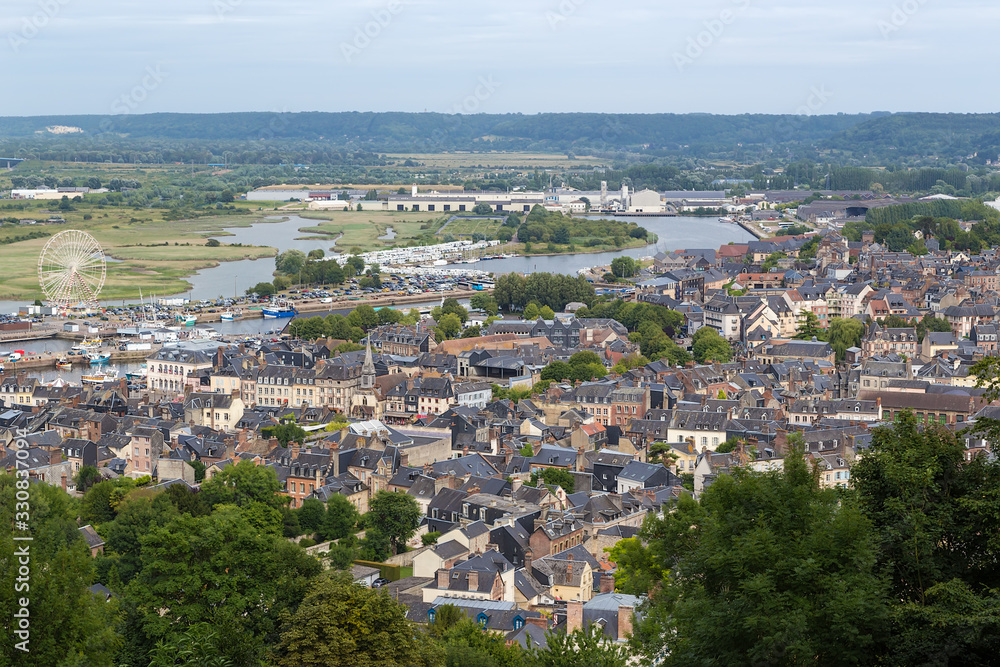 Honfleur, France. Top view of the city