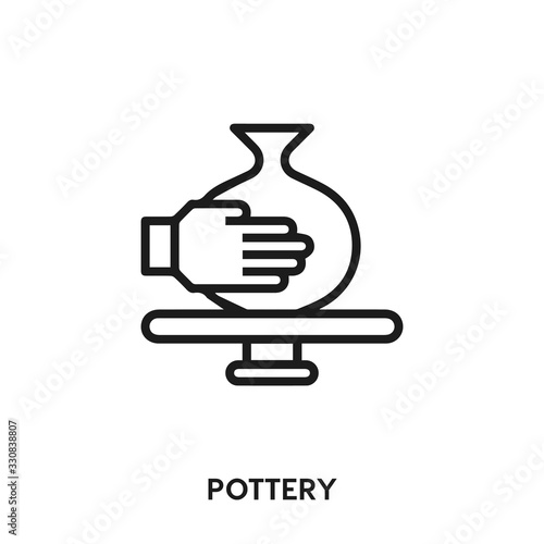 pottery vector line icon. Simple element illustration. pottery icon for your design. Can be used for web and mobile.