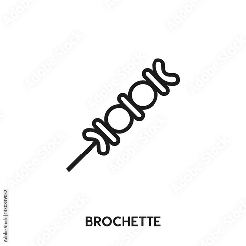 brochette vector line icon. Simple element illustration. brochette icon for your design. Can be used for web and mobile.