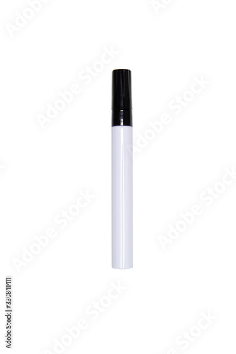 White marker with black cap isolated on white background