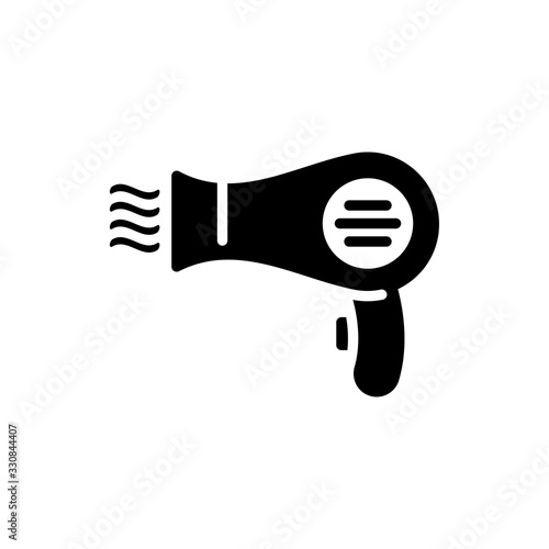 Hair Dryer Vector Icon Glyph style illustration.