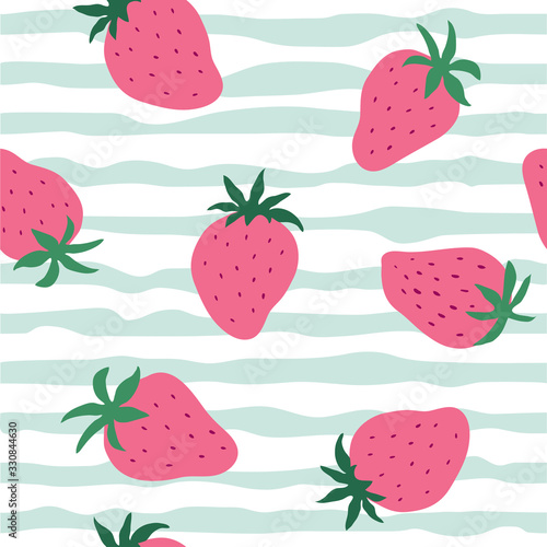 Seamless pattern with strawberry. Vector
