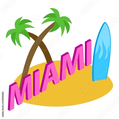 Miami beach icon. Isometric illustration of miami beach vector icon for web