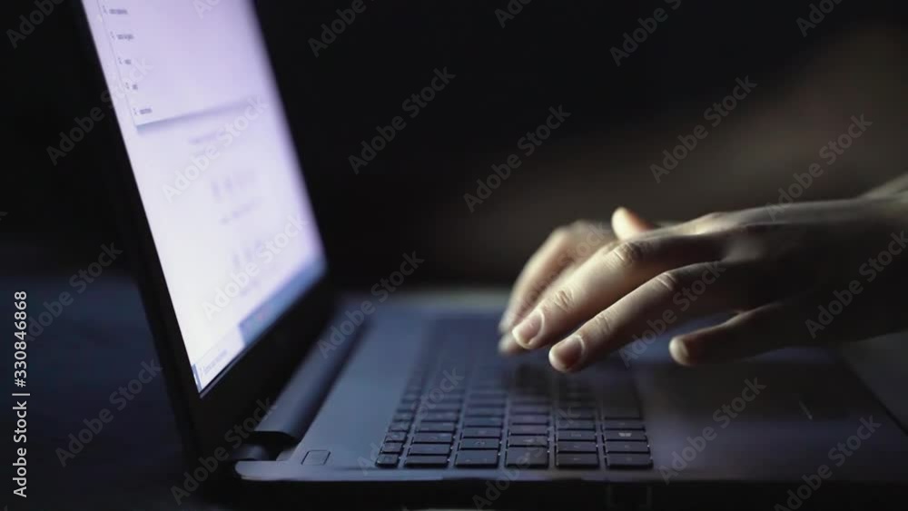 girl hands typing on a laptop keyboard searching on a search engine girl hands typing on a laptop keyboard searching on a search engine