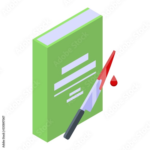 Thriller book icon. Isometric of thriller book vector icon for web design isolated on white background