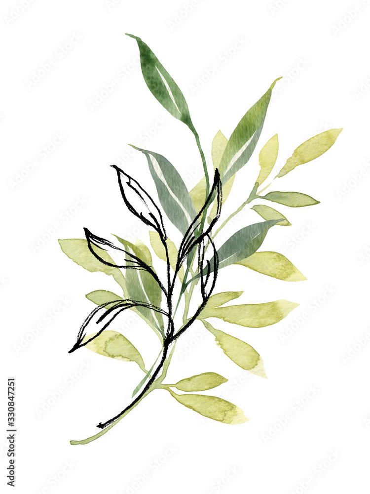 Beautiful watercolor pre-made arrangements with fresh greenery. Leaves, branches, berries, eucalyptus. Hand painted illustration. perfect for invitation cards, spring decor, wedding invitation, menu, Beautiful watercolor pre-made arrangements with fresh greenery. Leaves, branches, berries, eucalyptus. Hand painted illustration. perfect for invitation cards, spring decor, wedding invitation, menu,