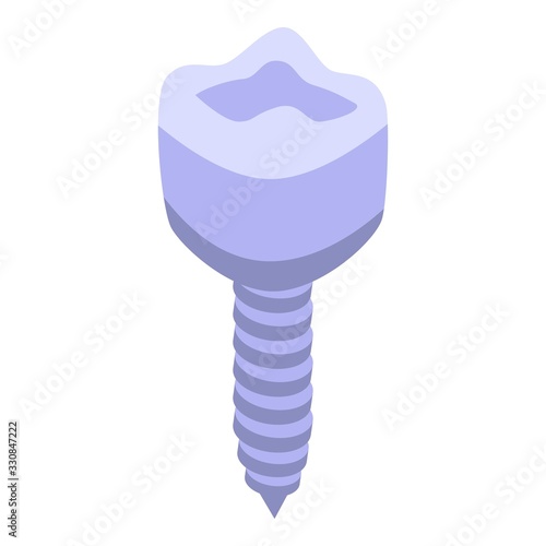 Clinic tooth implant icon. Isometric of clinic tooth implant vector icon for web design isolated on white background