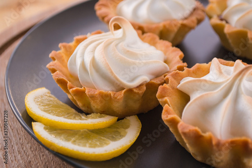Photography Close up lemon tartlets