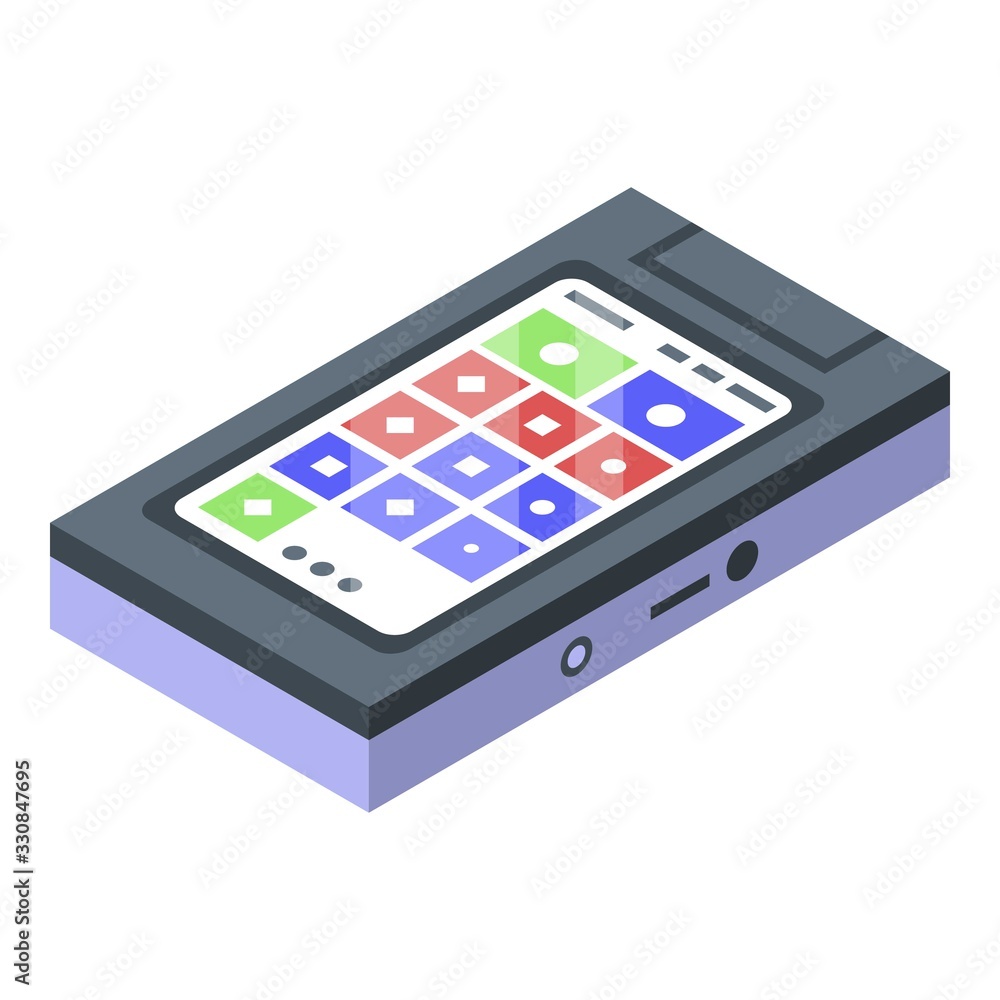 Digital music player icon. Isometric of digital music player vector icon for web design isolated on white background Digital music player icon. Isometric of digital music player vector icon for web design isolated on white background