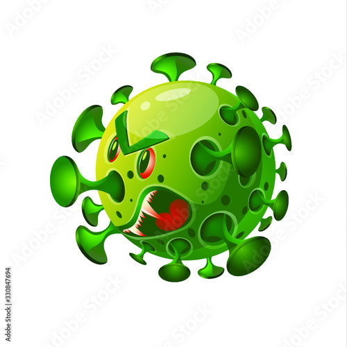 Coronovirus aggressive attack, danger of an outbreak of an infectious disease, warning and attention. Vector