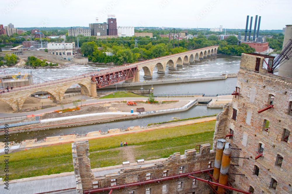 custom made wallpaper toronto digitalMississippi R. Stone Arch Bridge.