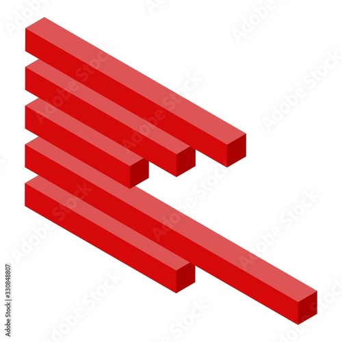 Side graph bars icon. Isometric of side graph bars vector icon for web design isolated on white background