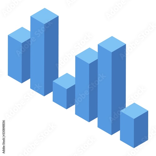 Template graph chart icon. Isometric of template graph chart vector icon for web design isolated on white background