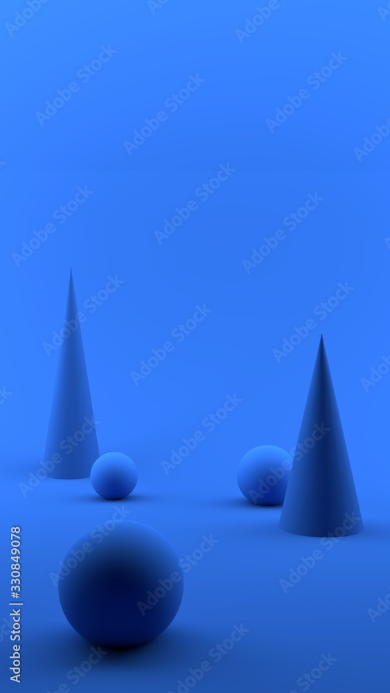 Geometric 3D shapes abstract illustration.