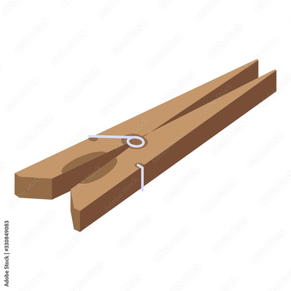 Retro clothes pin icon. Isometric of retro clothes pin vector icon for web design isolated on white background Retro clothes pin icon. Isometric of retro clothes pin vector icon for web design isolated on white background