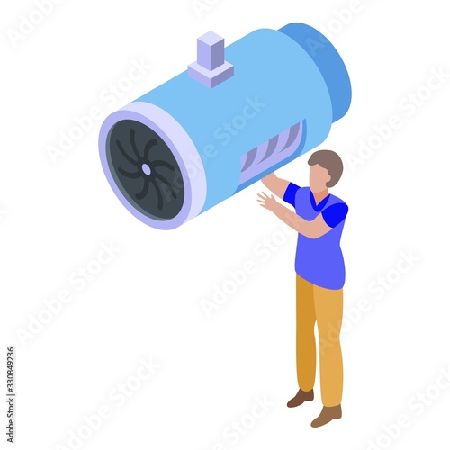 Aircraft turbine repair icon. Isometric of aircraft turbine repair vector icon for web design isolated on white background