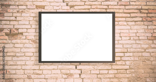 Wallpaper Mural promo panel with place for design on old brick wall with crack in city street Torontodigital.ca