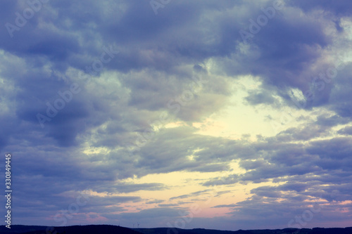 Dramatic sky with gray clouds. Abstract background.