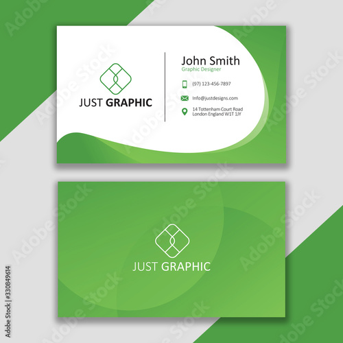 Green business card design template