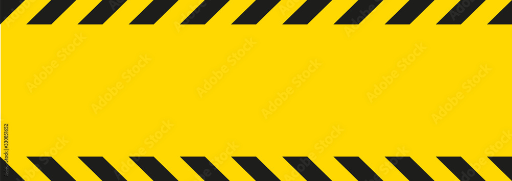 Yellow warning stripe template. Vector illustration - obrazy, fototapety, plakaty 