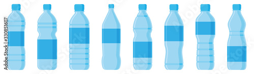 Water bottle flat style set photo