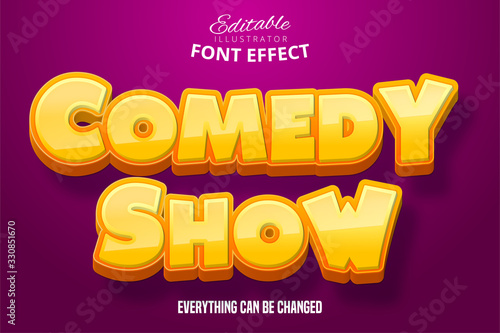 Comedy show text effect, 3d editable cartoon font and text style