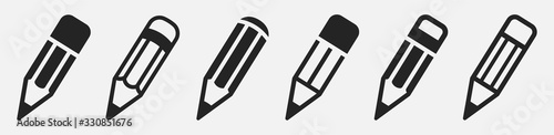Pencil simple icon set. Vector illustration photo
