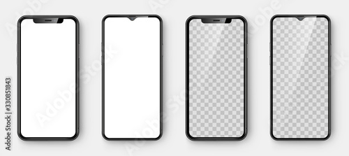 Realistic Smartphone set. Phone template. Vector