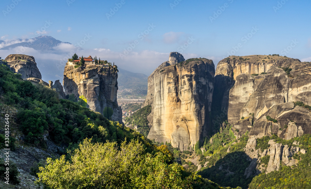 The monastery on cliff in Meteora, Greece