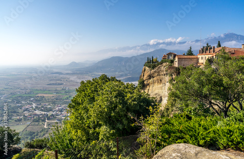 Greece monastery on cliff in Meteora, Greece