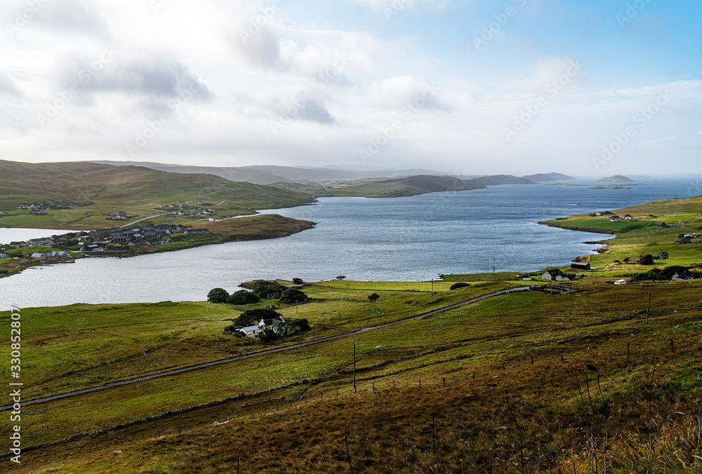 A fjord in the coast of Scotland, The Shetland Islands