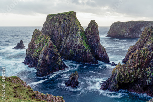 Roack in the sea at the coast of Unst