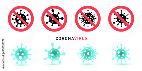 Vector illustration of a coronavirus. Stop Coronavirus vector banner. 2020-nCov concept.