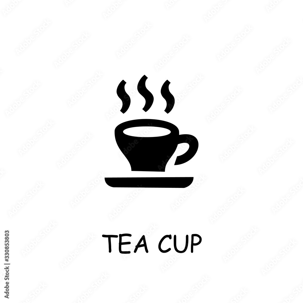 Obraz premium Tea cup flat vector icon