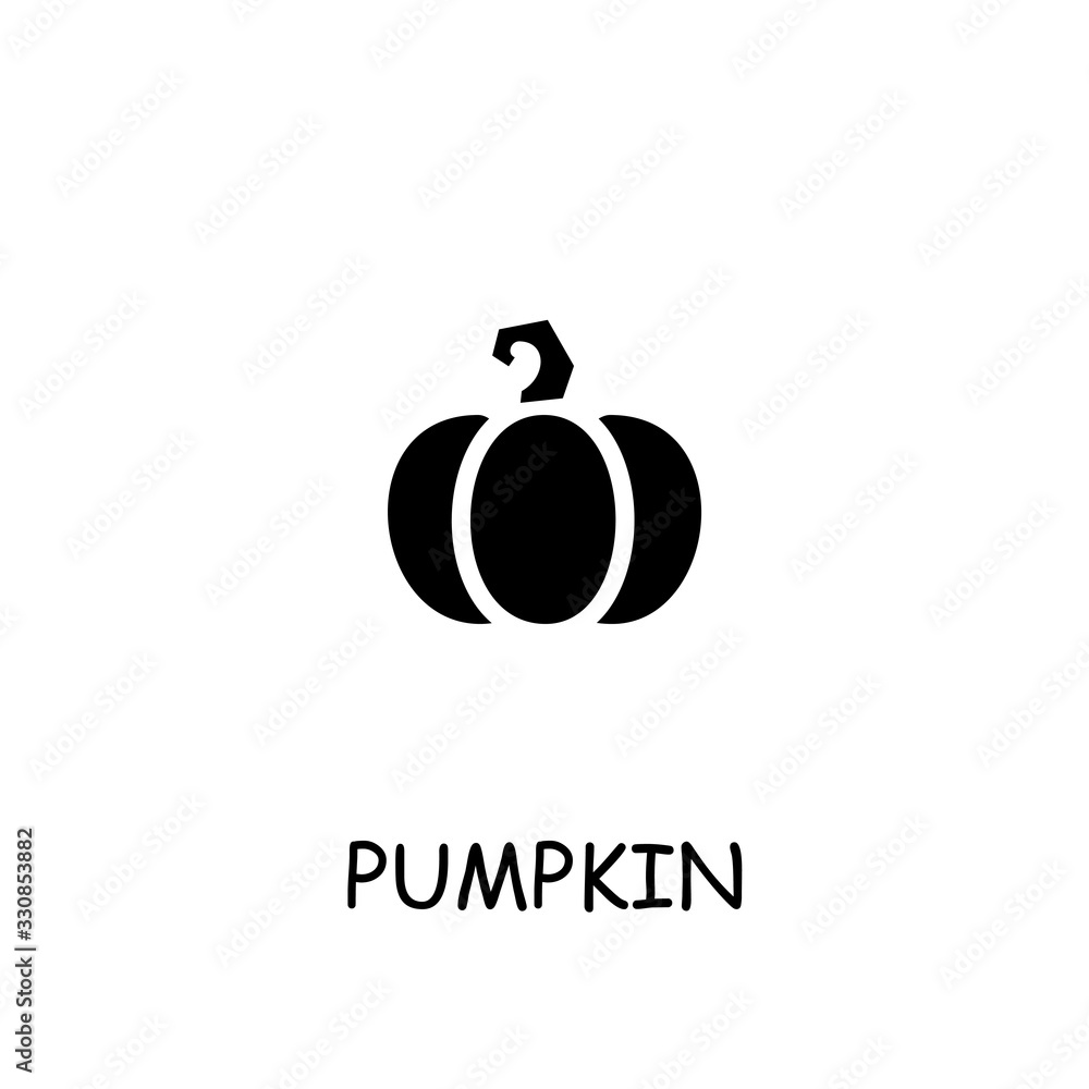 Fototapeta premium Pumpkin flat vector icon