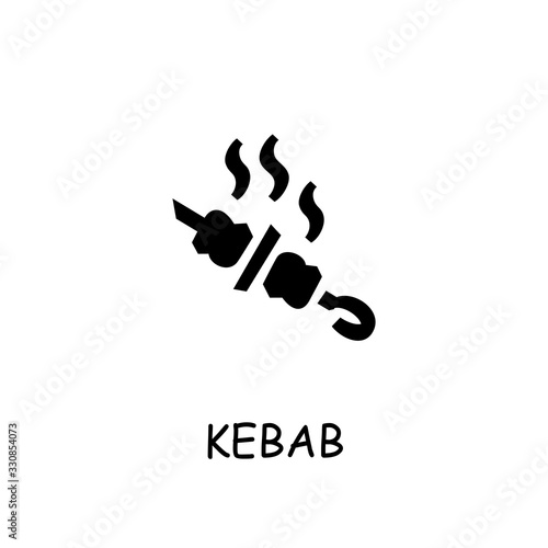 Shish kebab flat vector icon