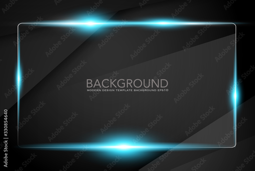 Fototapeta premium abstract metallic blue black frame layout modern tech design template background