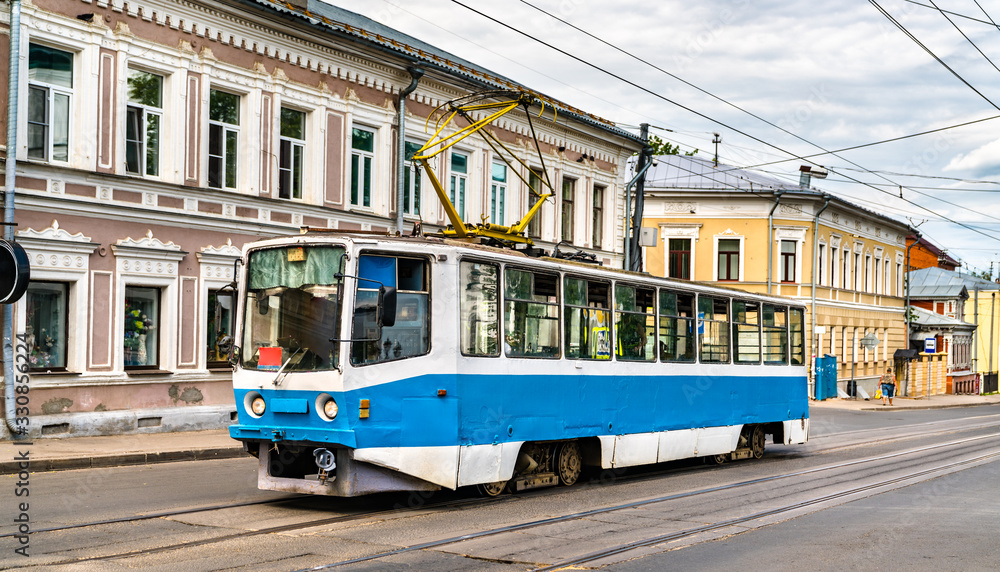 City tram in Nizhny Novgorod, Russia