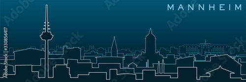 Mannheim Multiple Lines Skyline and Landmarks