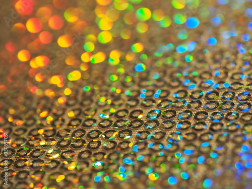 Abstract of Fabric Covered in Sequins with Light Play & Bokeh