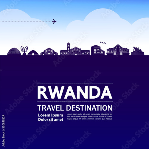 Wallpaper Mural Rwanda travel destination grand vector illustration.  Torontodigital.ca