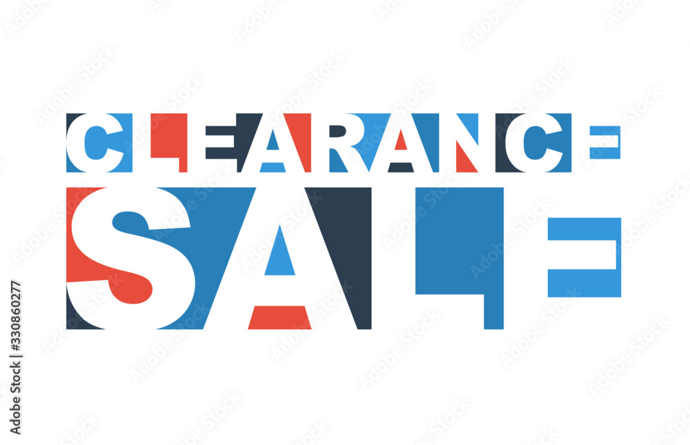colorful vector illustration banner clearance sale - obrazy, fototapety, plakaty 