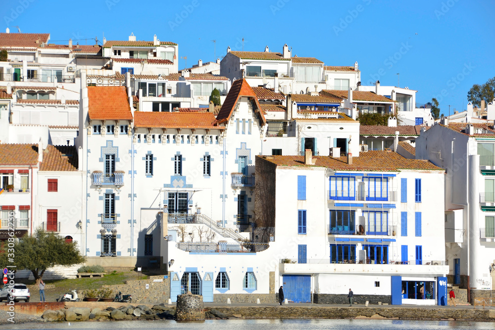 Main view of the beautiful city of Cadaqués, Costa Brava, Mediterranean Sea, Catalonia, Spain.